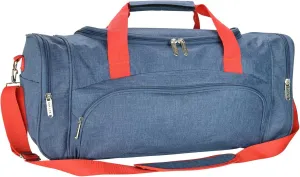 Dalix Large 25" Signature Travel Gym Bag w/Premium Lining Navy Blue Red
