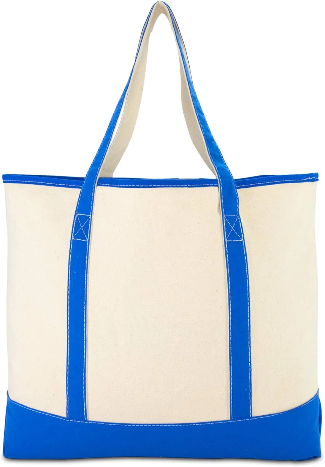 DALIX Women's Canvas Tote Bag Satchel Shoulder Bags Royal Blue Monogram A-Z