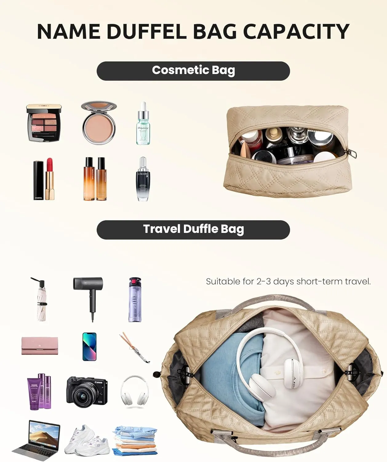 Daughter Birthday Gift-Initial Travel Bag with Shoe Compartment, Personalized Weekender Bag, Monogram Overnight Bag for Women, Letter Travel Bag with Makeup Bag (Letter C)