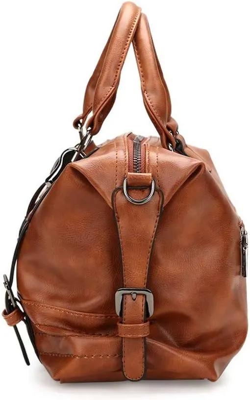 Dayfine Women's Retro Handbag Oil Wax Leather Temperament Pendant Shopping Bag