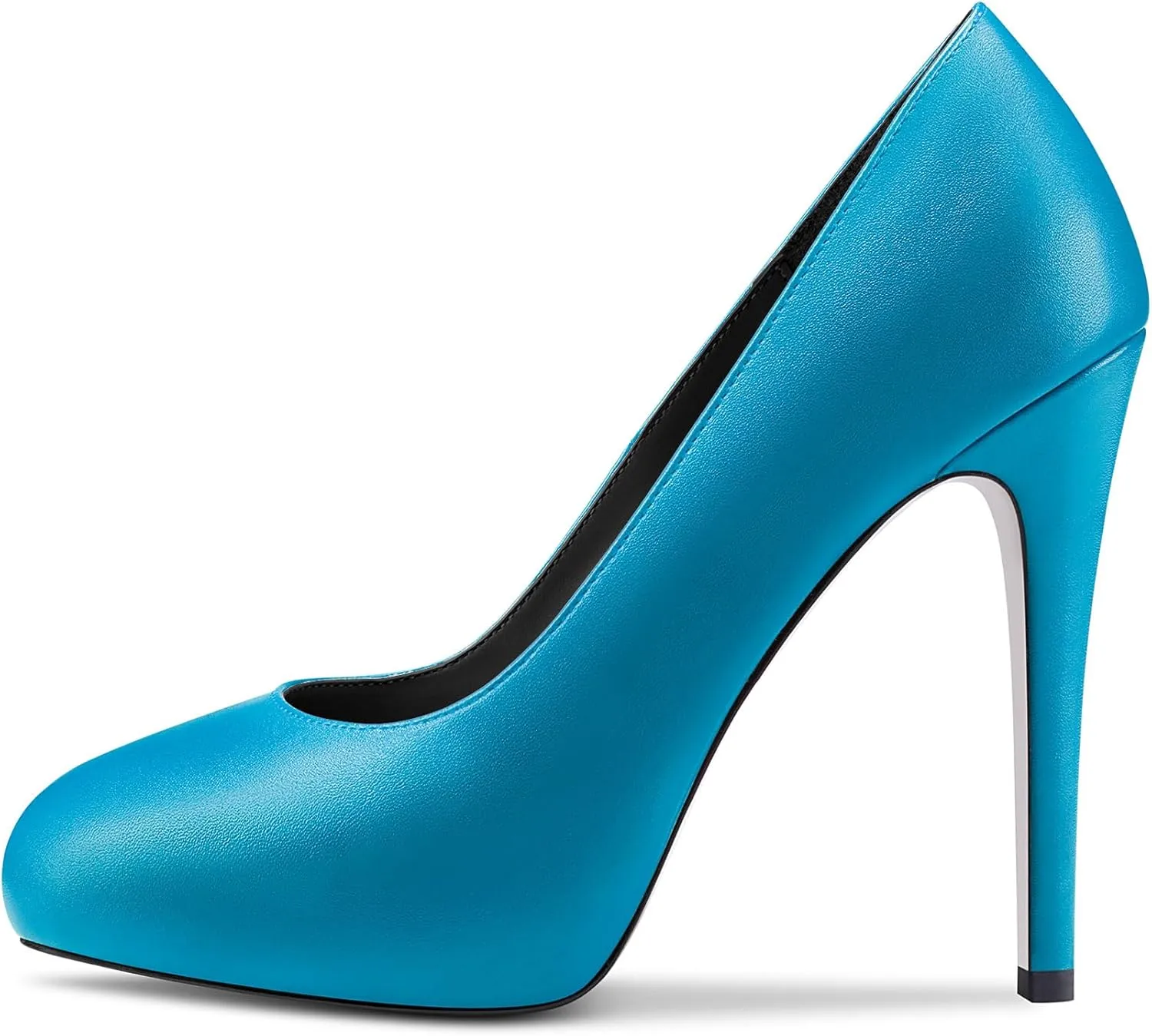DearOnly Womens Slip On Platform Pumps High Stiletto Heel Closed Round Toe Matte Dress Shoes Bridal Wedding Shopping Vacation 5 Inch