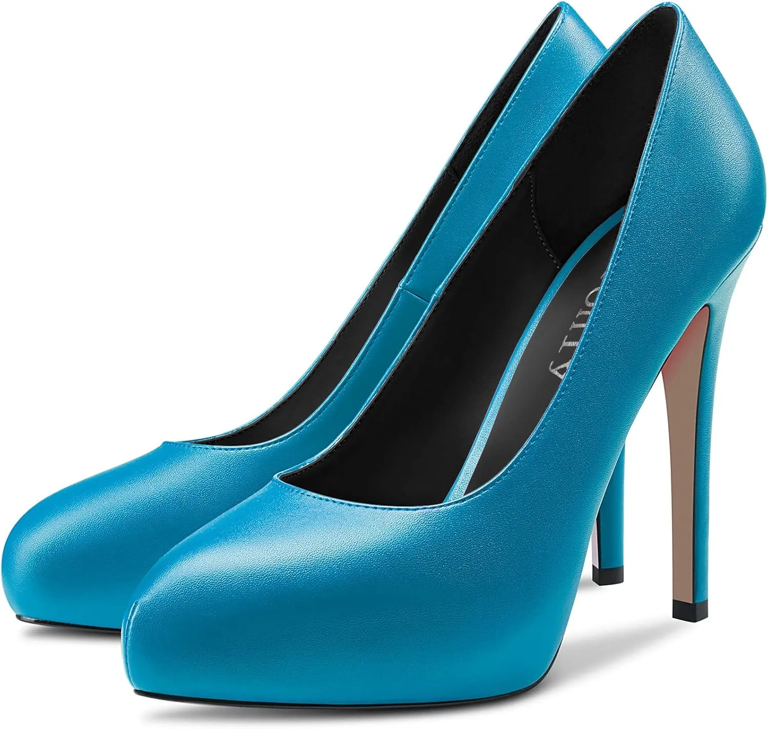 DearOnly Womens Slip On Platform Pumps High Stiletto Heel Closed Round Toe Matte Dress Shoes Bridal Wedding Shopping Vacation 5 Inch