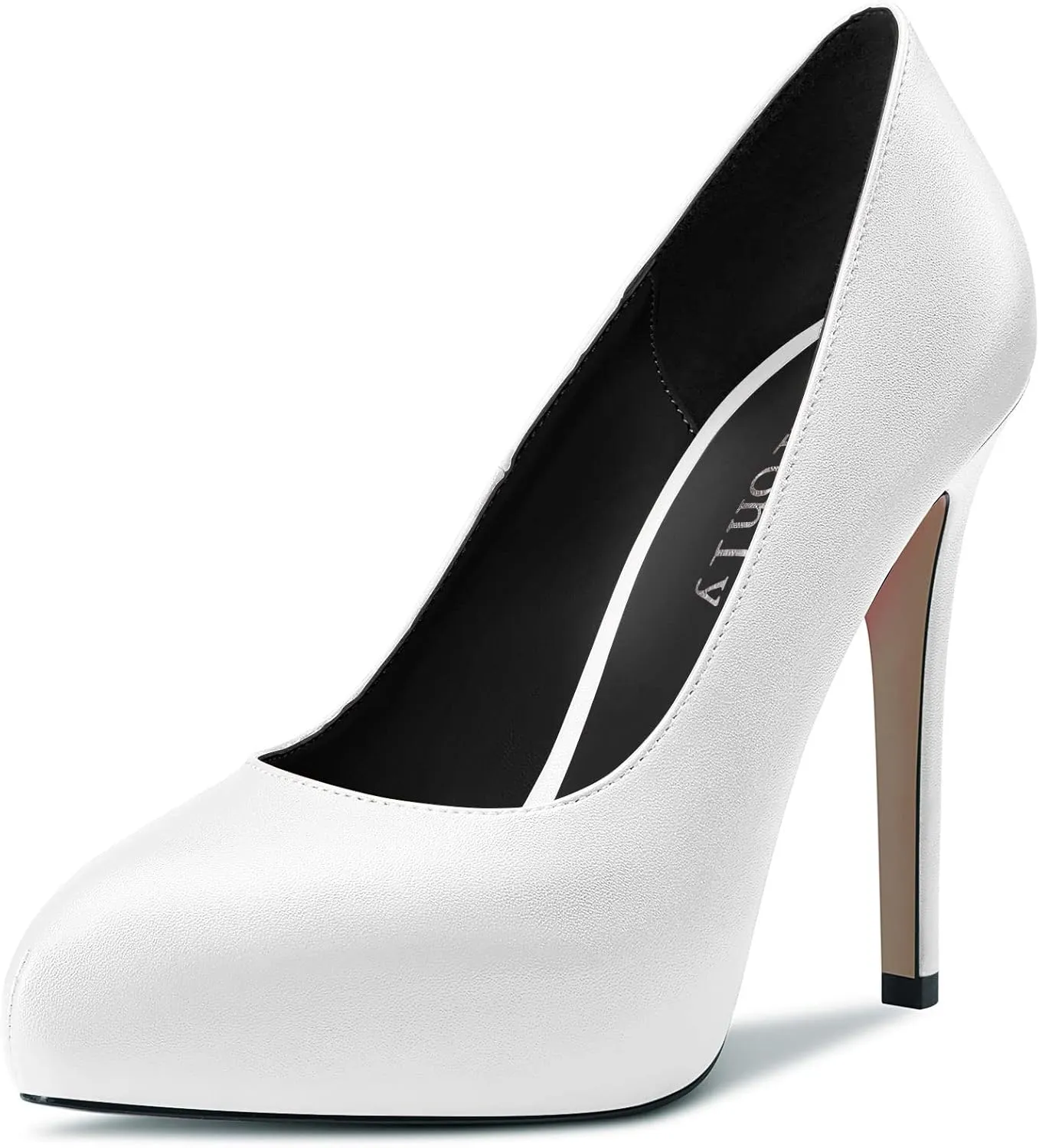 DearOnly Womens Slip On Platform Pumps High Stiletto Heel Closed Round Toe Matte Dress Shoes Bridal Wedding Shopping Vacation 5 Inch