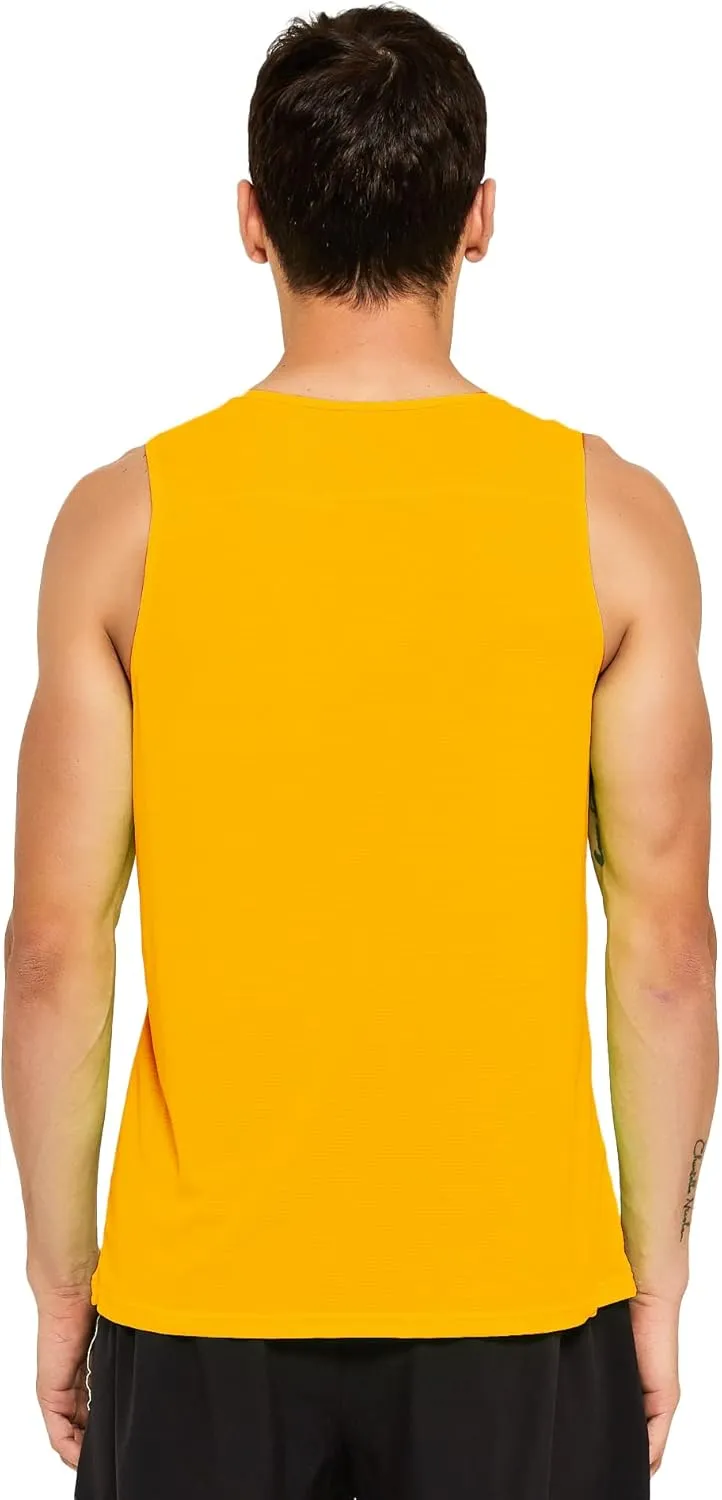 DEMOZU Men's Neon Running Tank Top Workout Gym Athletic Swim Marathon Tank Top