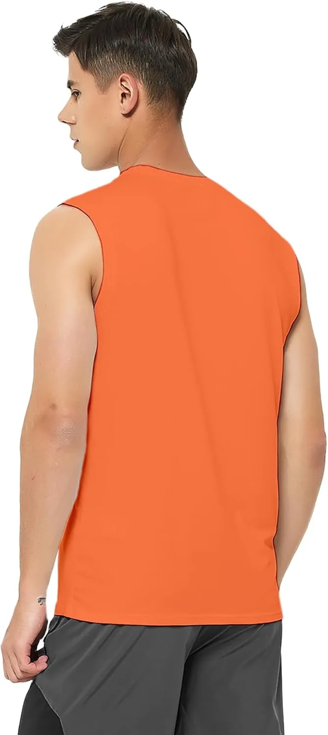 DEMOZU Men's Sleeveless Workout Swim Shirt Running Gym Athletic Muscle Tank Top Big and Tall