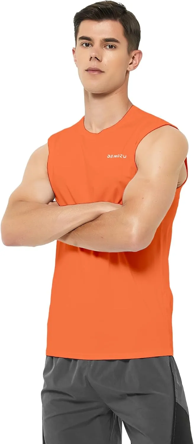 DEMOZU Men's Sleeveless Workout Swim Shirt Running Gym Athletic Muscle Tank Top Big and Tall