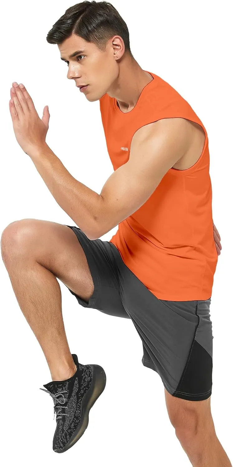 DEMOZU Men's Sleeveless Workout Swim Shirt Running Gym Athletic Muscle Tank Top Big and Tall