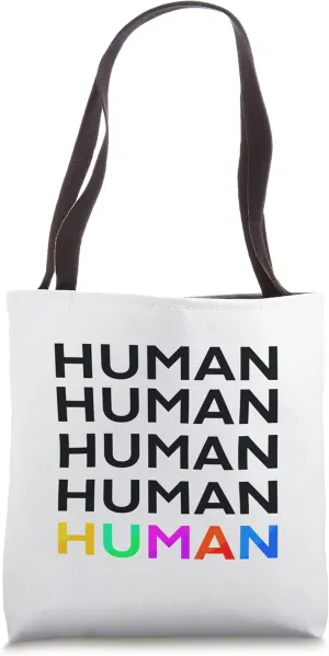 Design Diva Creations HUMAN tote Reusable Shopping Rainbows Tote Bag