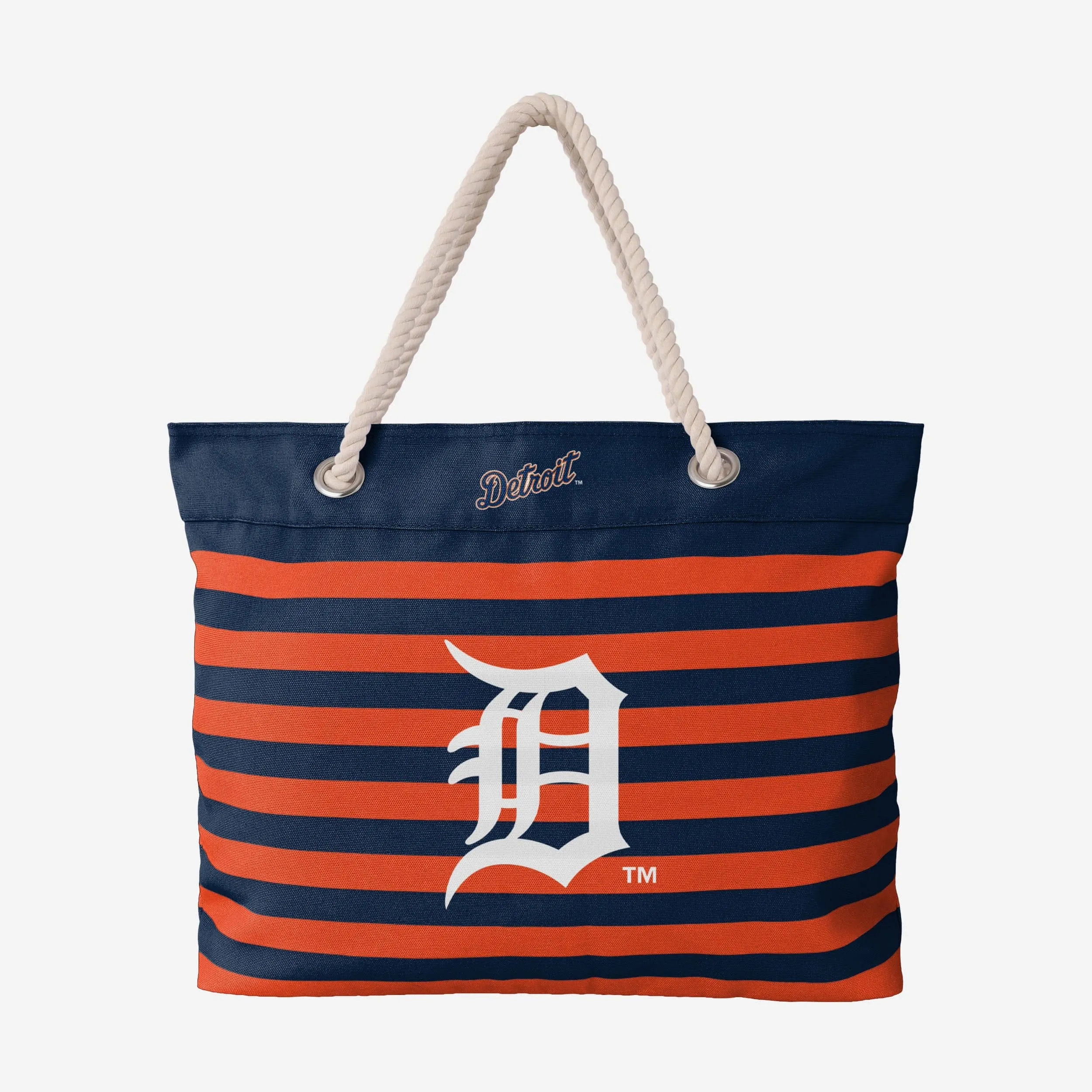 Detroit Tigers Nautical Stripe Tote Bag
