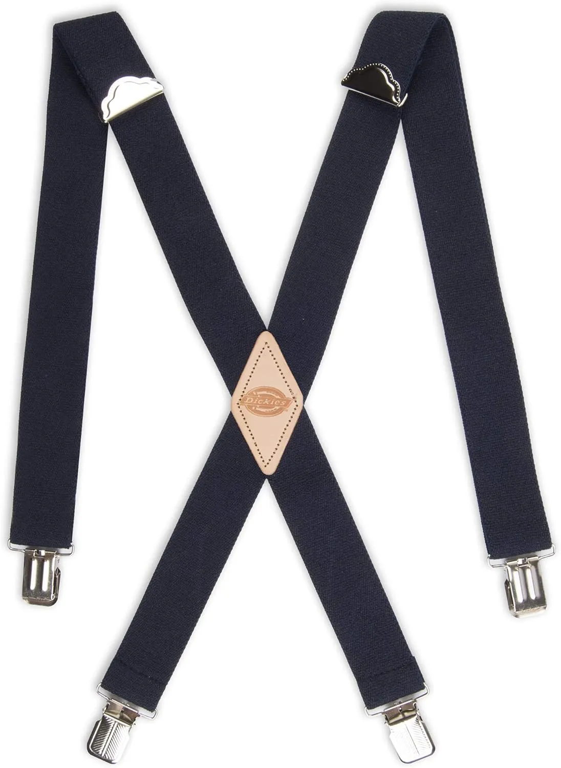 Dickies Men's 1 1/2 inch Solid Straight Clip Adjustable X Back Suspender