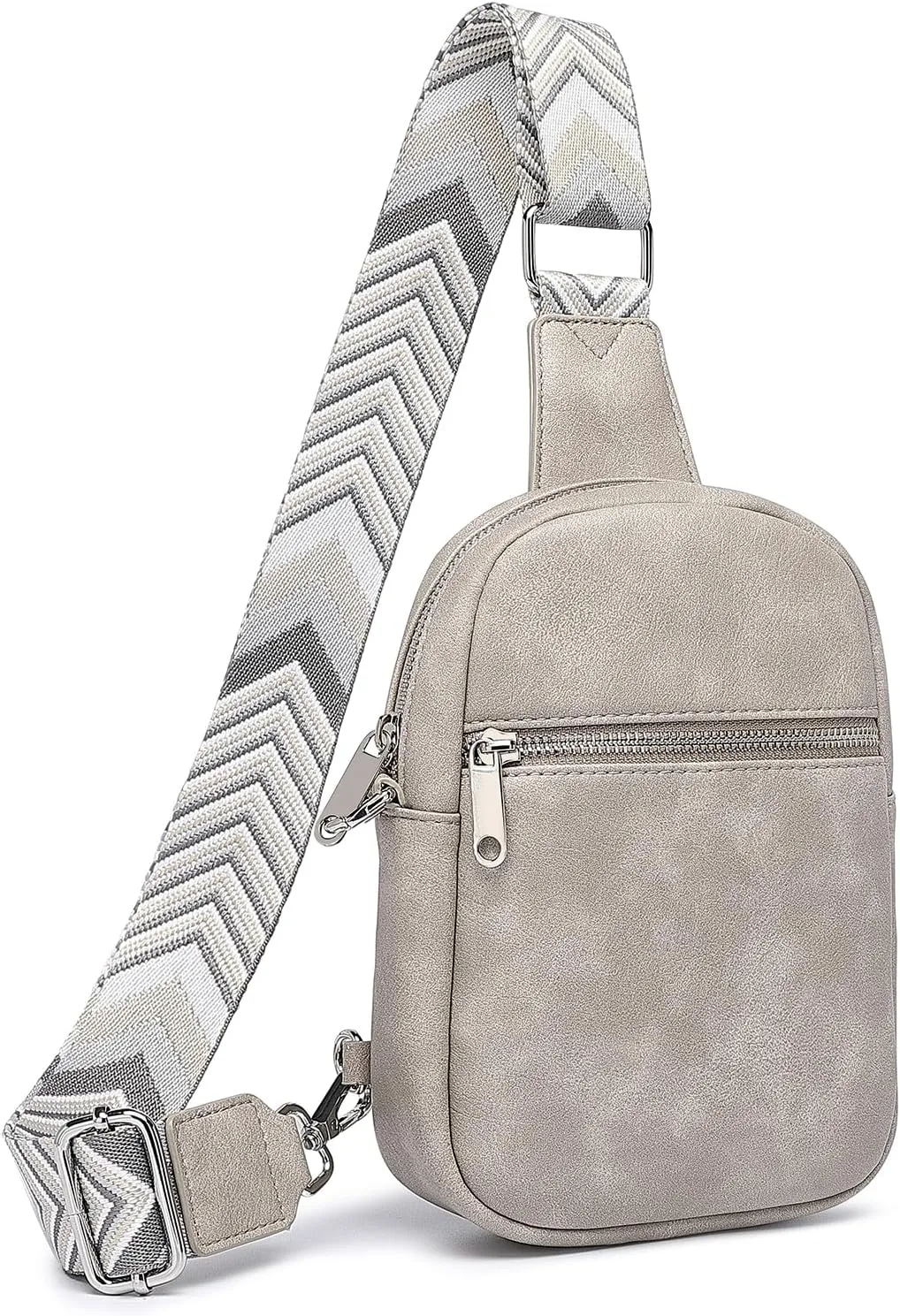 DIOMO Anti Theft Crossbody Bags for Women with Zipper Lock, RFID Small Sling Bag, Vegan Leather Safe Mini Travel Purse (Small-Gray)