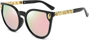 Dollger Rimless Skull Design Cat Eye Sunglasses UV400 Protection