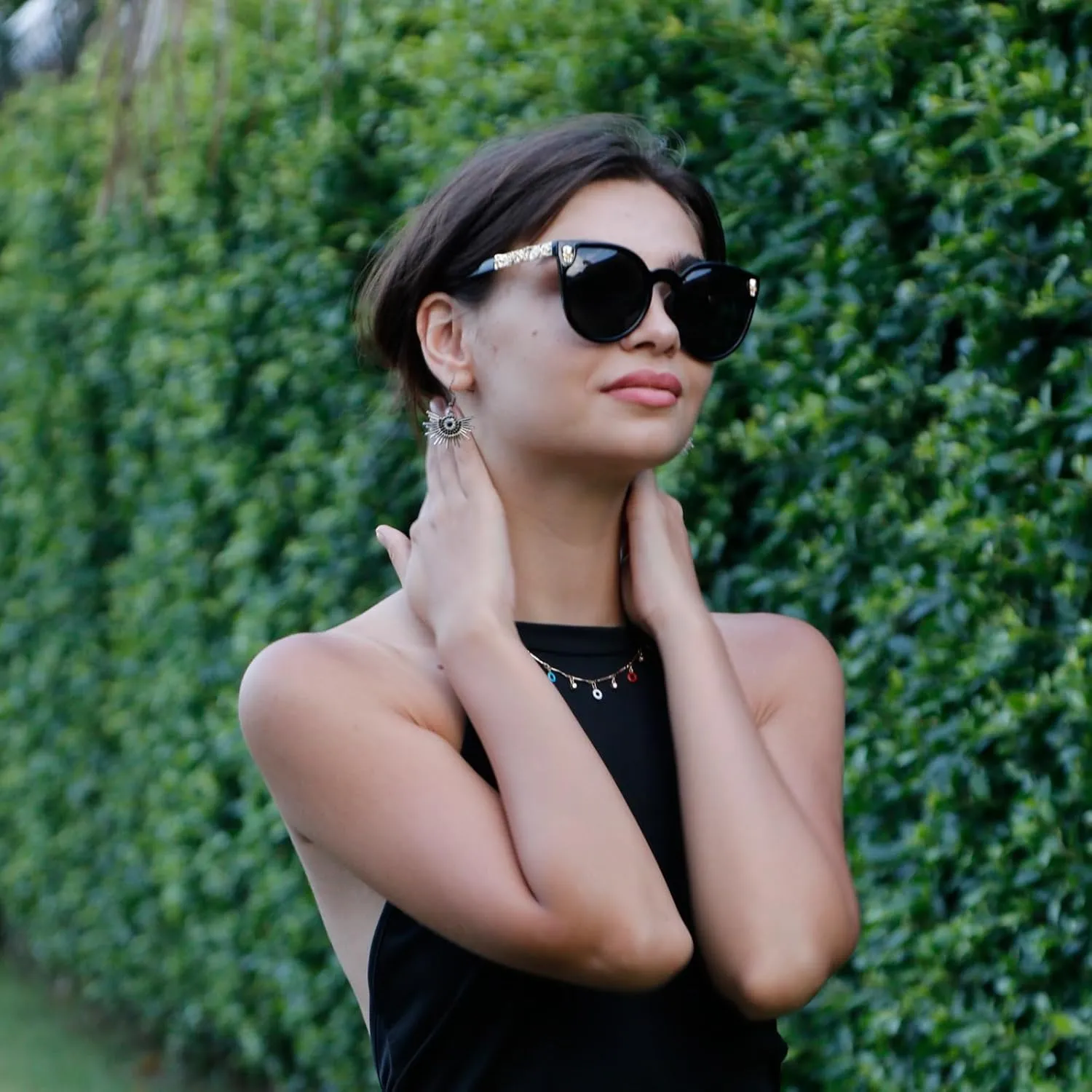 Dollger Rimless Skull Design Cat Eye Sunglasses UV400 Protection