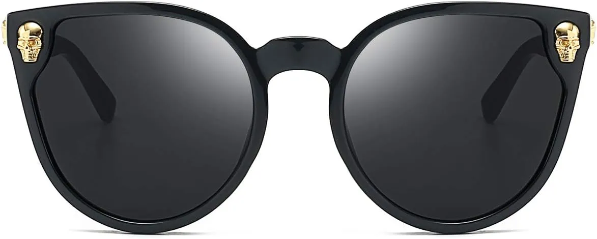 Dollger Rimless Skull Design Cat Eye Sunglasses UV400 Protection