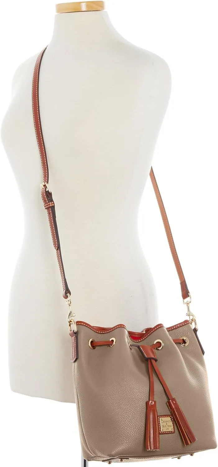 Dooney & Bourke Crossbody Bucket Bags for Women, Pebble Grain Leather Aimee Crossbody Drawstring Purse