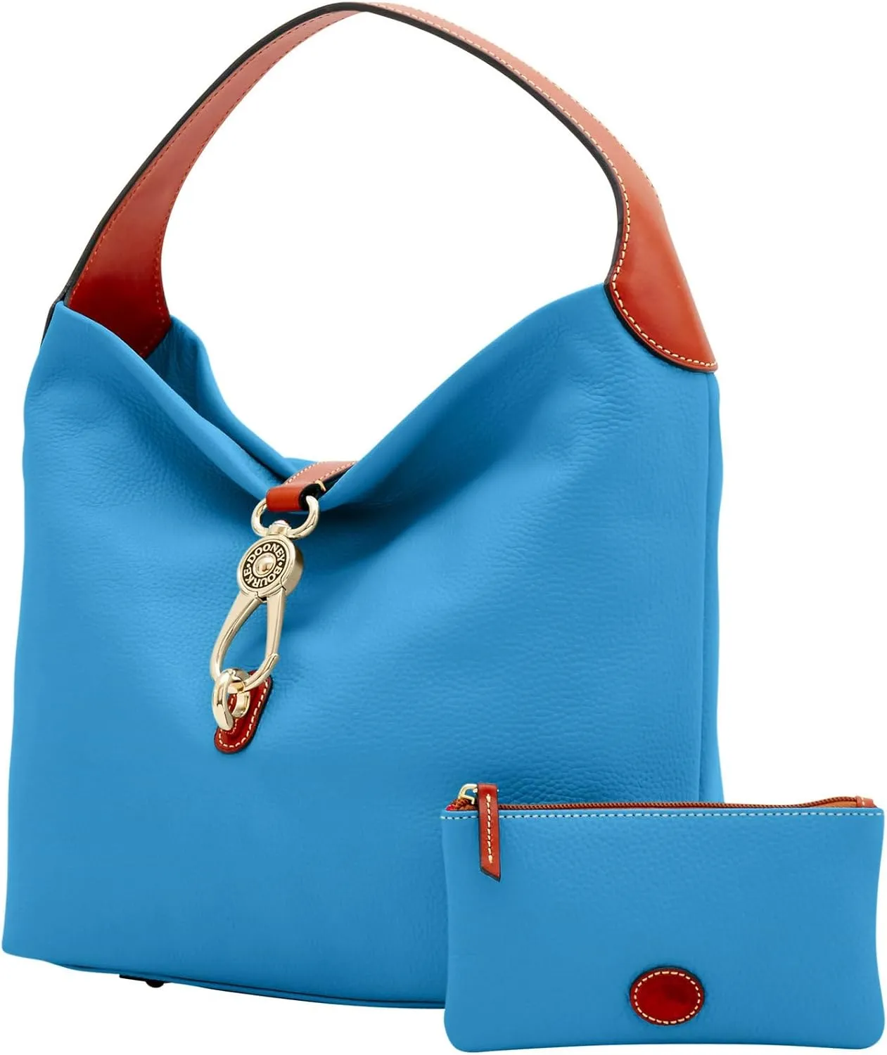 Dooney & Bourke Handbag & Wallet Set, Pebble Grain Leather Logo Lock Shoulder Bag and Coin Purse for Women