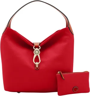 Dooney & Bourke Handbag & Wallet Set, Pebble Grain Leather Logo Lock Shoulder Bag and Coin Purse for Women