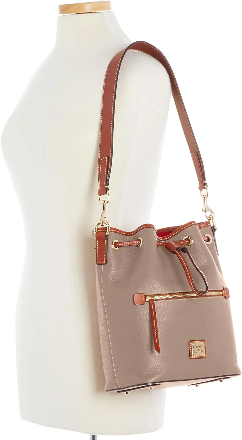 Dooney & Bourke Handbag, Pebble Grain Drawstring - Brown