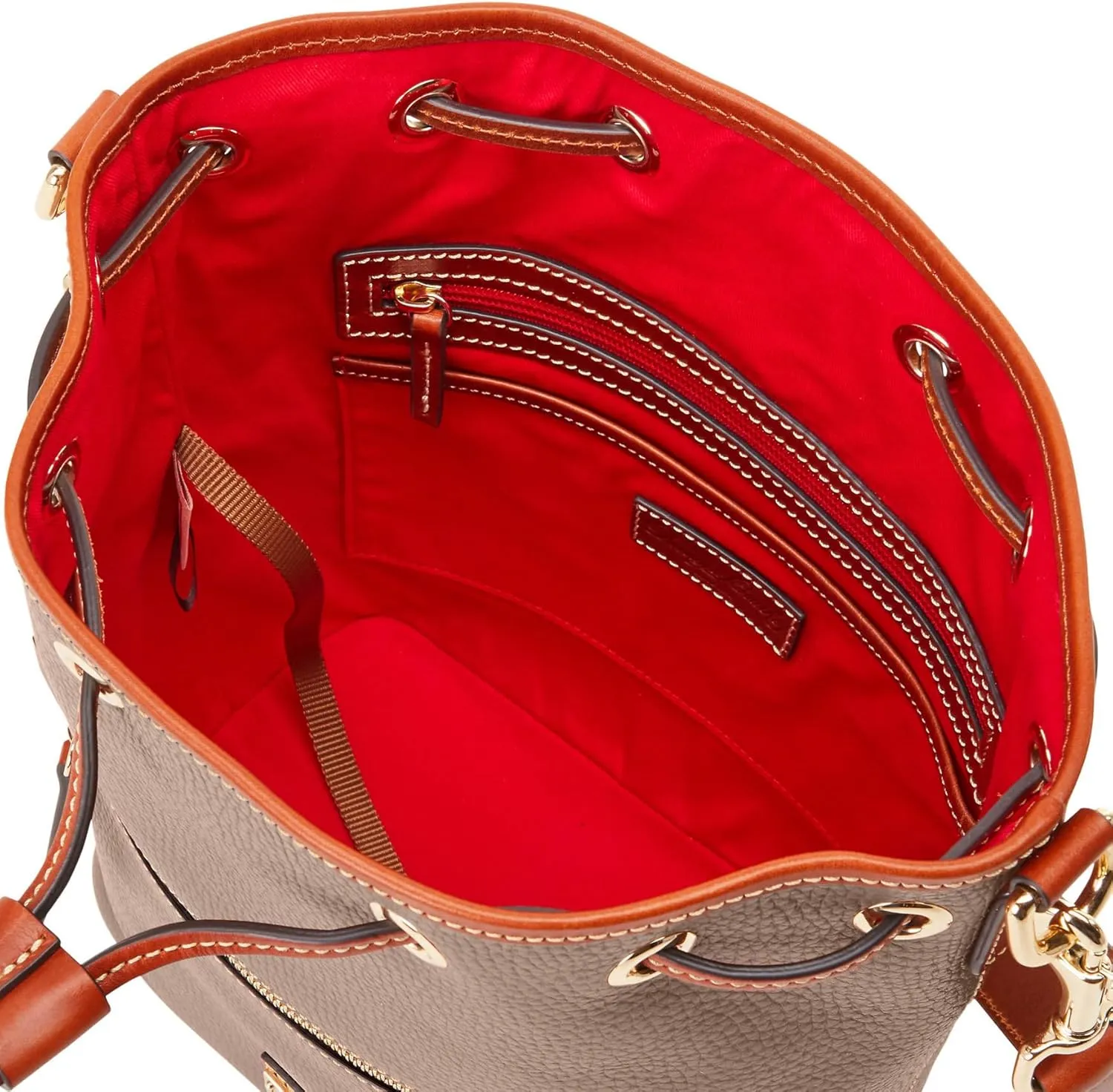 Dooney & Bourke Handbag, Pebble Grain Drawstring - Brown