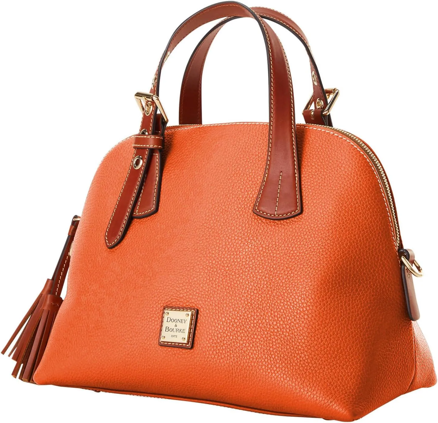 Dooney & Bourke Leather Satchel Bags for Women, Pebble Grain Aubrey Small Satchel Handbag with Crossbody Strap