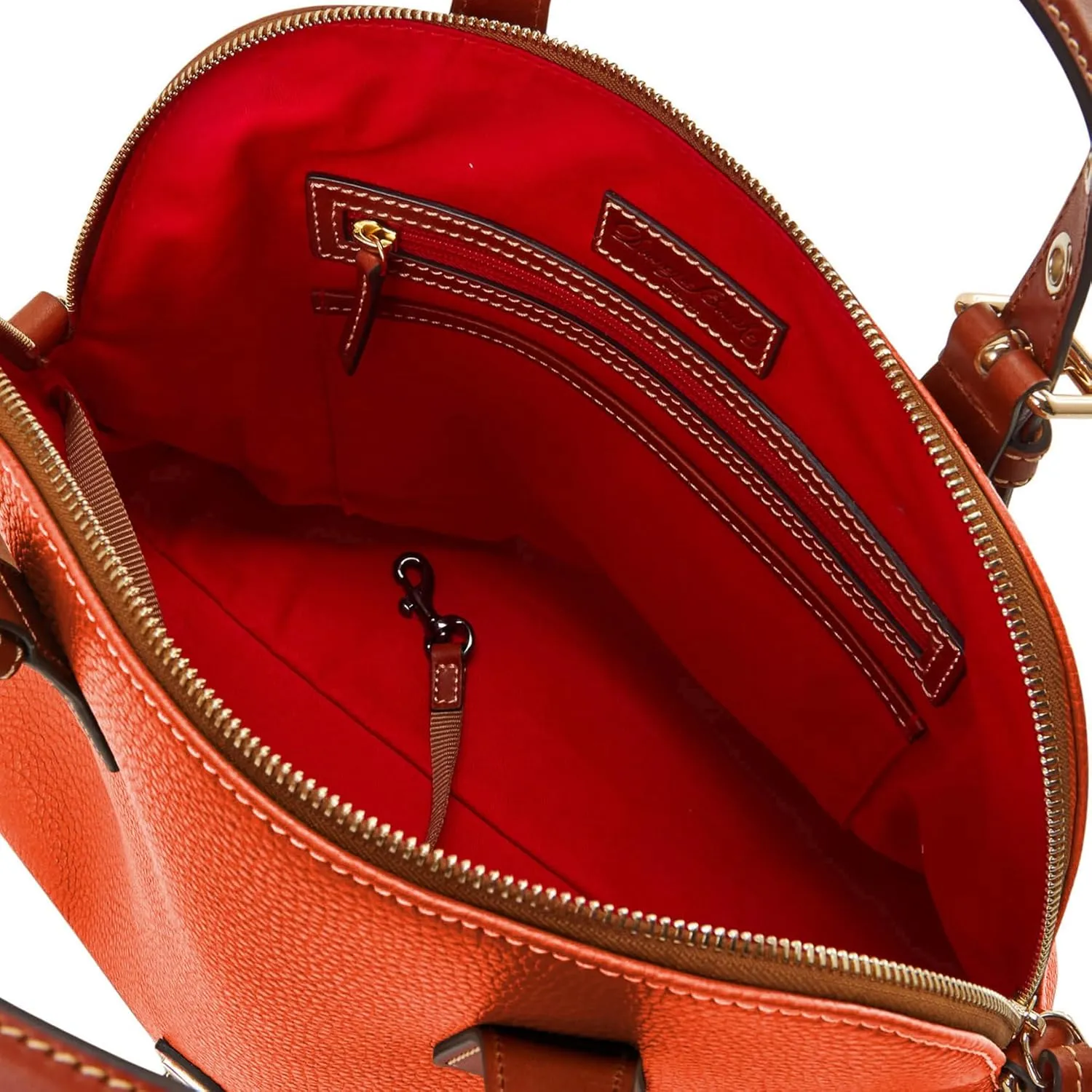 Dooney & Bourke Leather Satchel Bags for Women, Pebble Grain Aubrey Small Satchel Handbag with Crossbody Strap