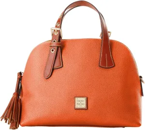 Dooney & Bourke Leather Satchel Bags for Women, Pebble Grain Aubrey Small Satchel Handbag with Crossbody Strap