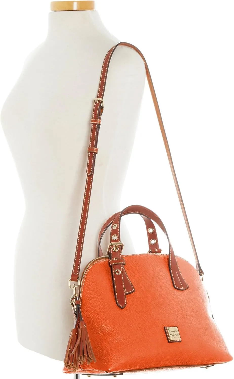 Dooney & Bourke Leather Satchel Bags for Women, Pebble Grain Aubrey Small Satchel Handbag with Crossbody Strap