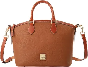 Dooney & Bourke Satchel Handbags for Women, Domed Leather Satchel Bag with Top Handles and Removable Crossbody Strap