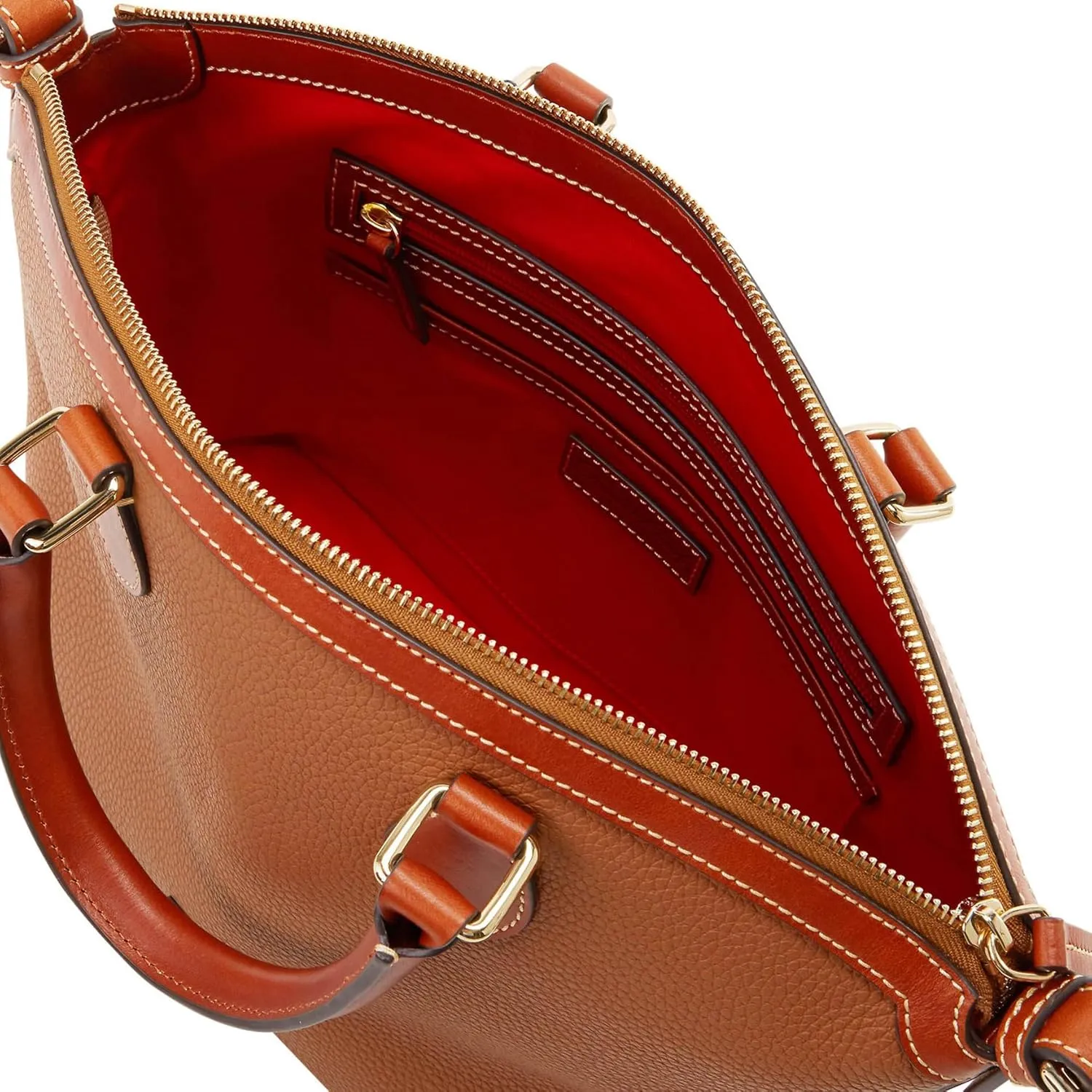 Dooney & Bourke Satchel Handbags for Women, Domed Leather Satchel Bag with Top Handles and Removable Crossbody Strap