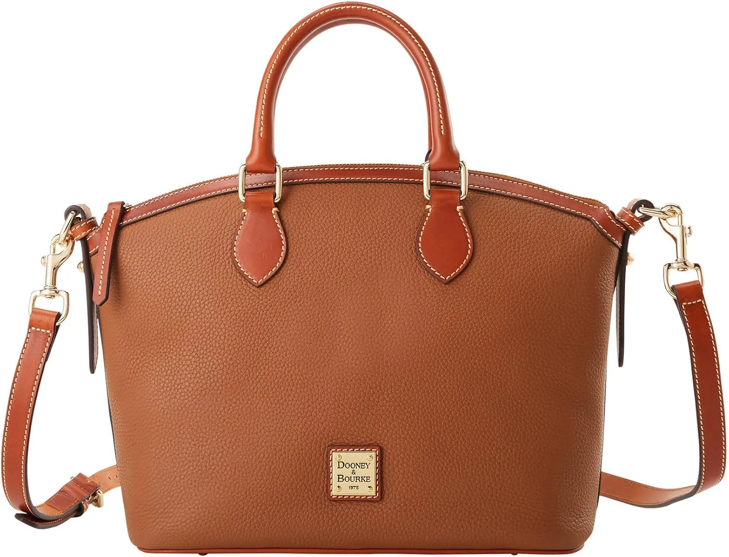 Dooney & Bourke Satchel Handbags for Women, Domed Leather Satchel Bag with Top Handles and Removable Crossbody Strap
