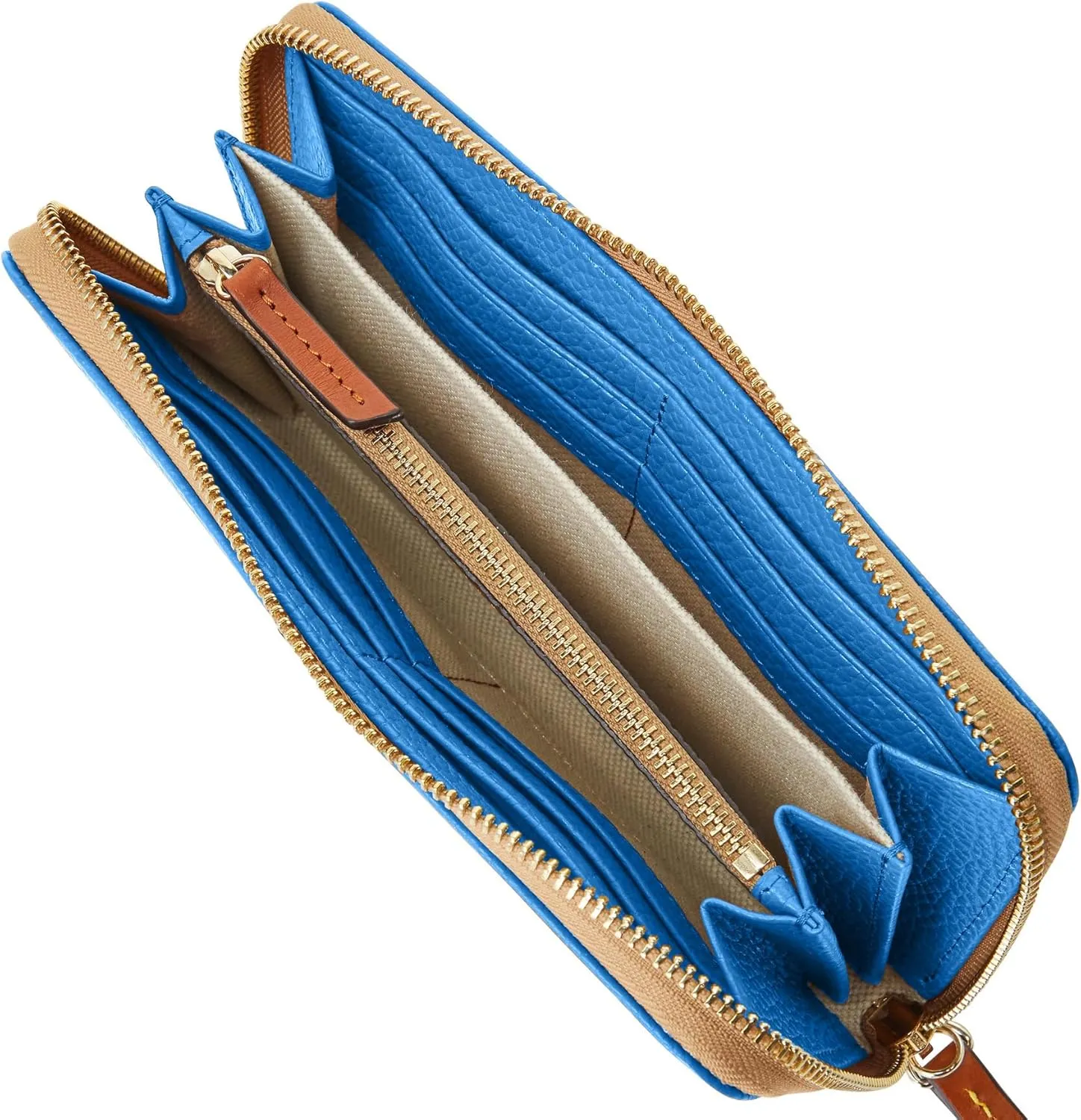 Dooney & Bourke Wallets for Women, Pebble Grain Leather Large Zip Around Wristlet with Removable Strap