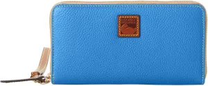 Dooney & Bourke Wallets for Women, Pebble Grain Leather Large Zip Around Wristlet with Removable Strap