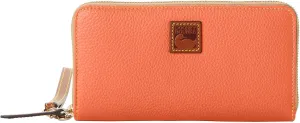 Dooney & Bourke Wallets for Women, Pebble Grain Leather Large Zip Around Wristlet with Removable Strap