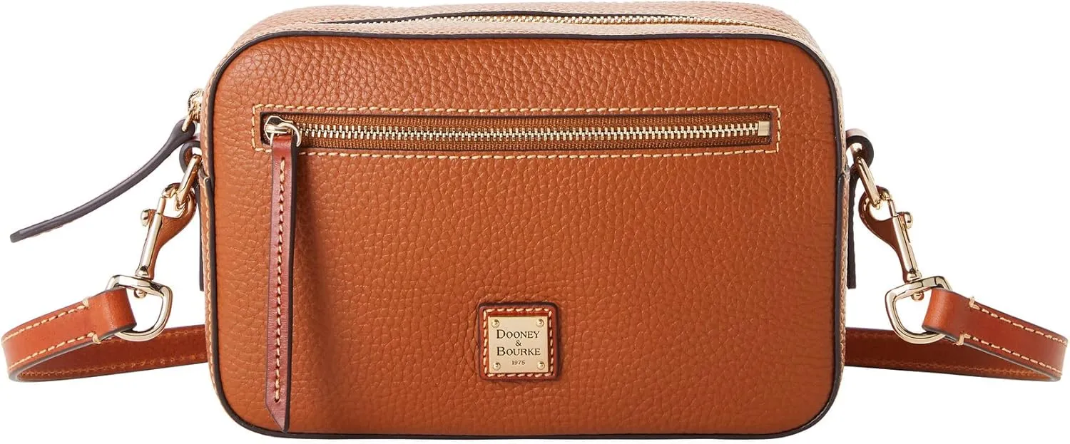 Dooney & Bourke Women's Camera Zip Crossbody in Pebble Grain Leather, Small Handbag with Adjustable Shoulder Strap