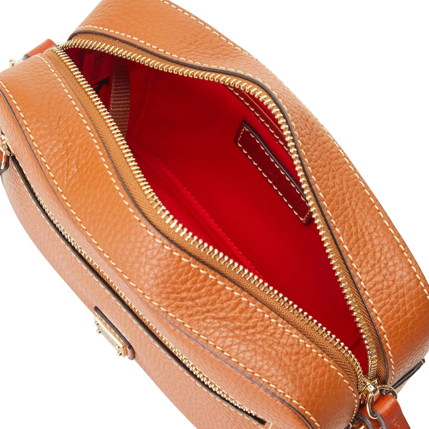 Dooney & Bourke Women's Camera Zip Crossbody in Pebble Grain Leather, Small Handbag with Adjustable Shoulder Strap