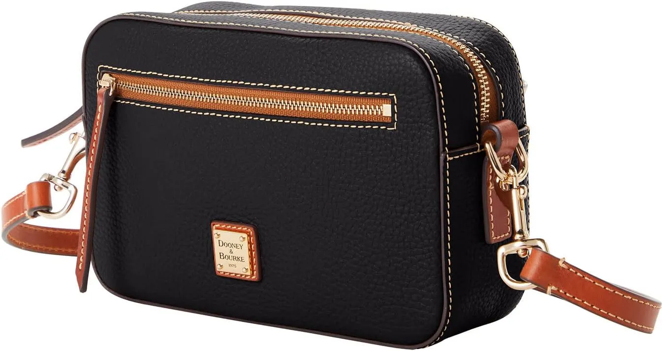 Dooney & Bourke Women's Camera Zip Crossbody in Pebble Grain Leather, Small Handbag with Adjustable Shoulder Strap