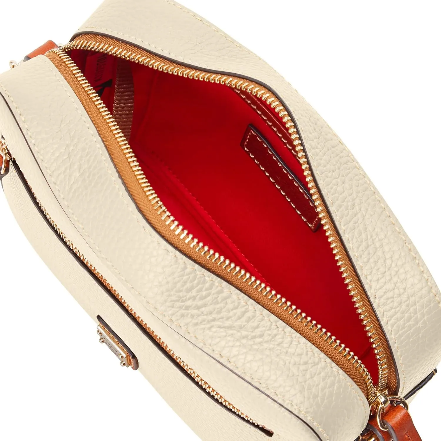 Dooney & Bourke Women's Camera Zip Crossbody in Pebble Grain Leather, Small Handbag with Adjustable Shoulder Strap