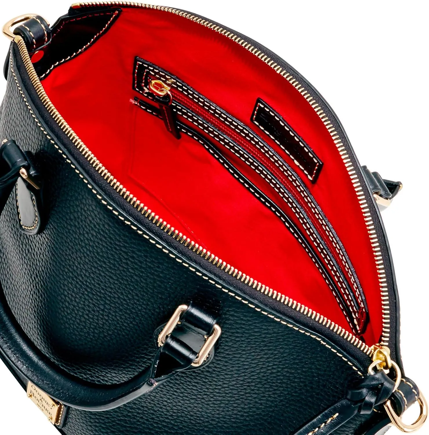 Dooney & Bourke Women's Darcy Satchel in Pebble Grain Leather, Large Handbag with Dual Handles & Adjustable Crossbody Strap