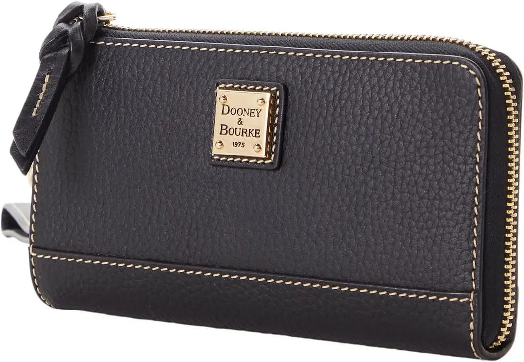 Dooney & Bourke Women's Folded Zip Wristlet in Pebble Grain Leather, with Detachable Wrist Strap