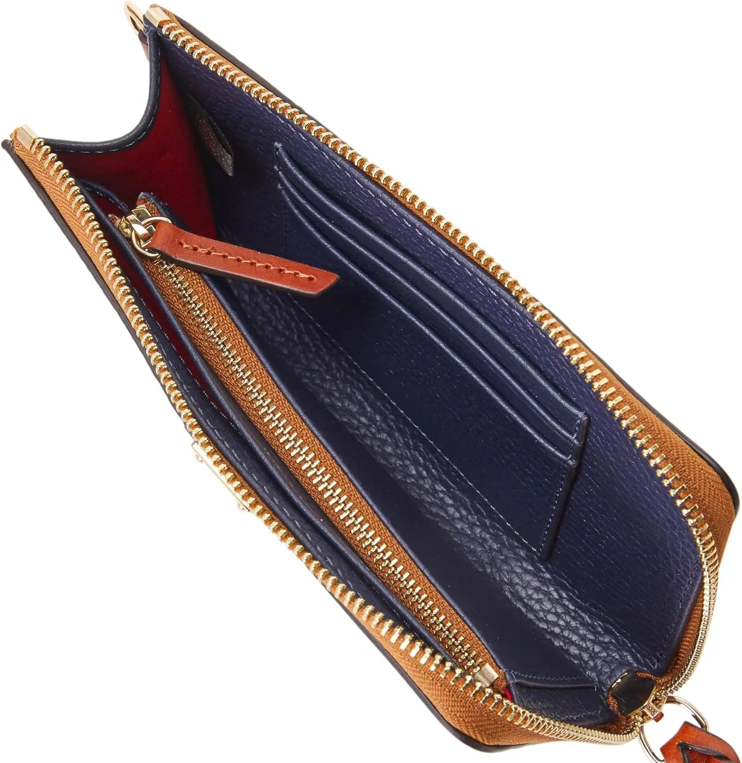 Dooney & Bourke Women's Folded Zip Wristlet in Pebble Grain Leather, with Detachable Wrist Strap