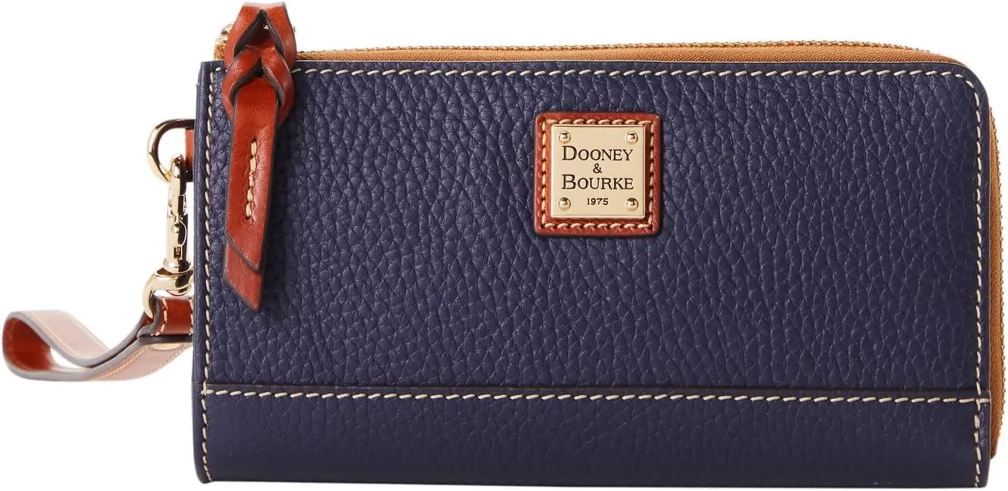 Dooney & Bourke Women's Folded Zip Wristlet in Pebble Grain Leather, with Detachable Wrist Strap