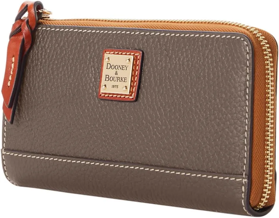 Dooney & Bourke Women's Folded Zip Wristlet in Pebble Grain Leather, with Detachable Wrist Strap