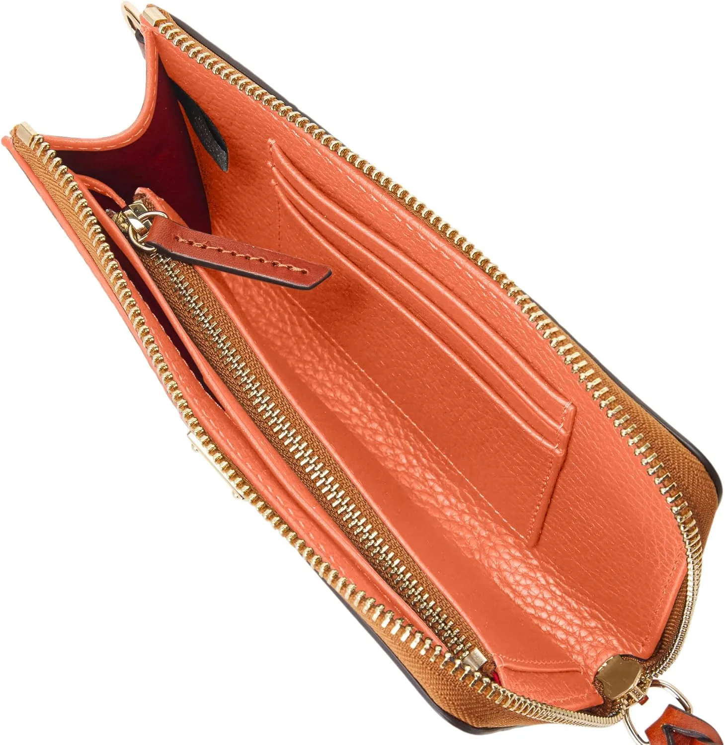 Dooney & Bourke Women's Folded Zip Wristlet in Pebble Grain Leather, with Detachable Wrist Strap