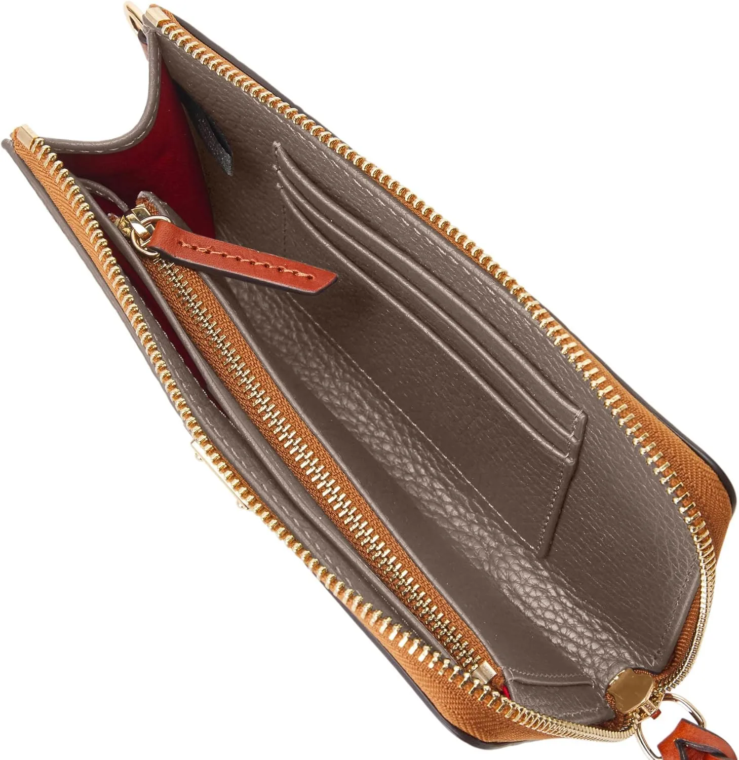 Dooney & Bourke Women's Folded Zip Wristlet in Pebble Grain Leather, with Detachable Wrist Strap