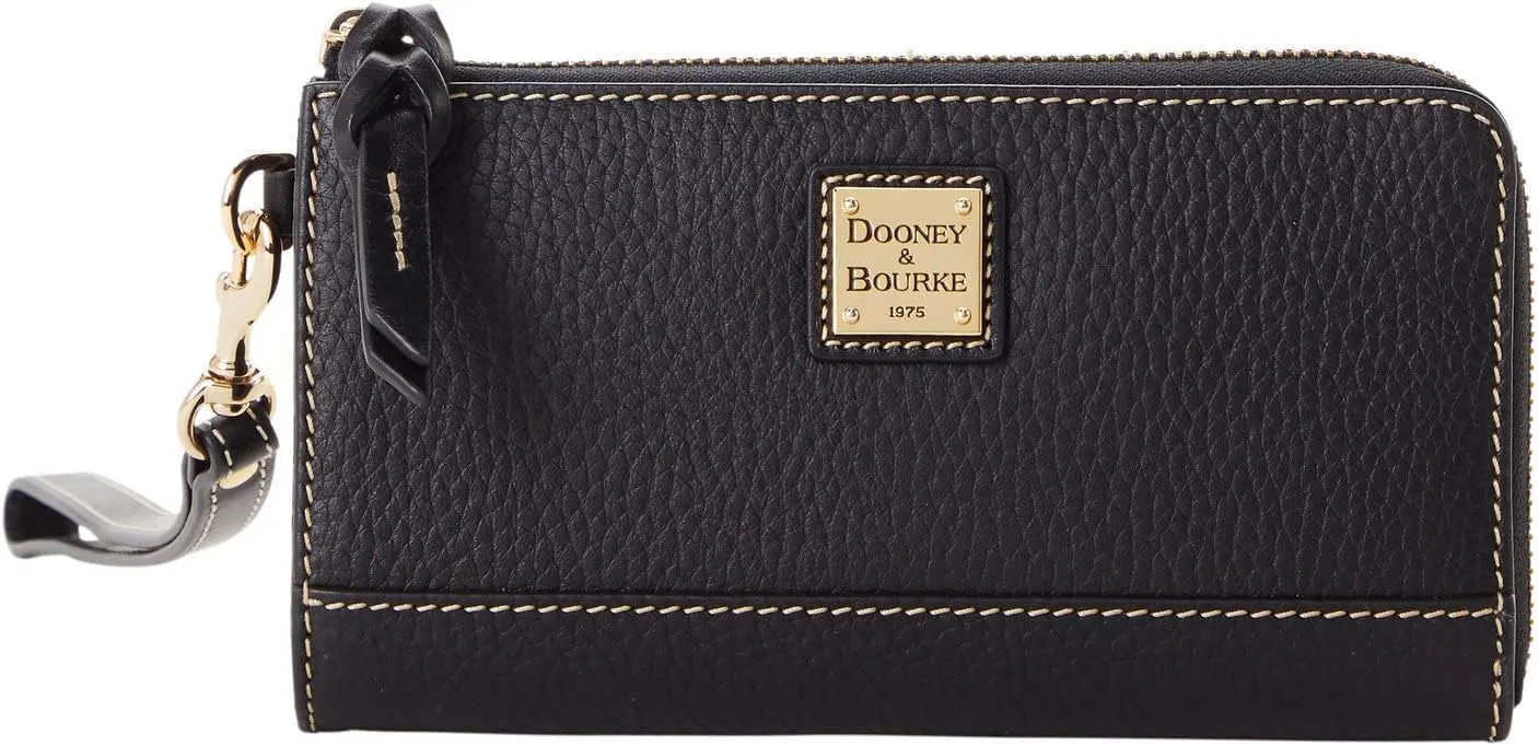Dooney & Bourke Women's Folded Zip Wristlet in Pebble Grain Leather, with Detachable Wrist Strap