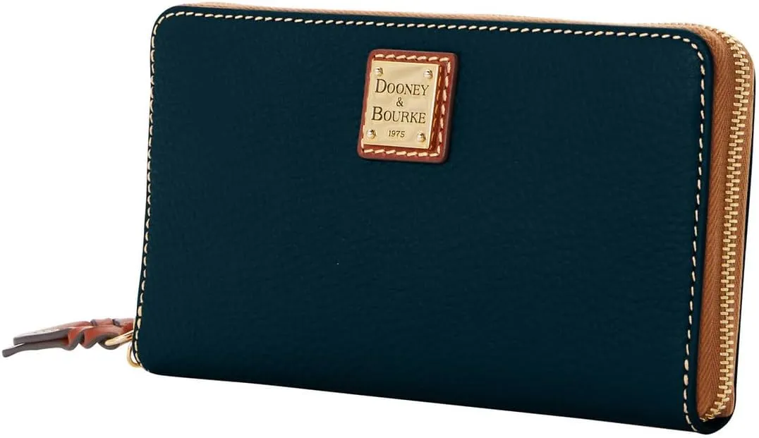 Dooney & Bourke Women's Large Zip Around Wristlet Crossbody in Pebble Grain Leather, with Detachable Shoulder Strap
