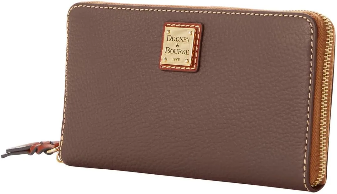 Dooney & Bourke Women's Large Zip Around Wristlet Crossbody in Pebble Grain Leather, with Detachable Shoulder Strap