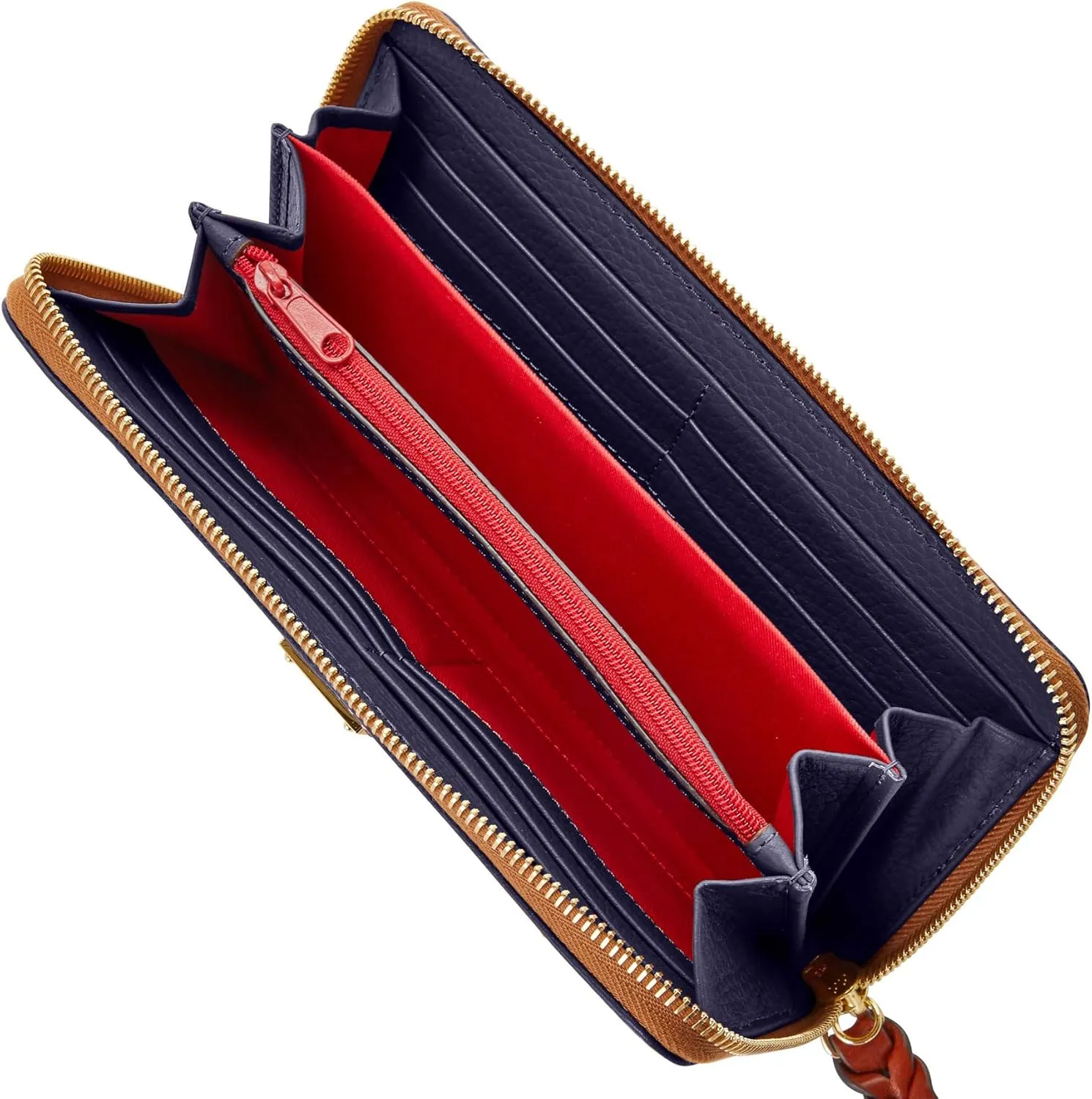Dooney & Bourke Women's Large Zip Around Wristlet Crossbody in Pebble Grain Leather, with Detachable Shoulder Strap