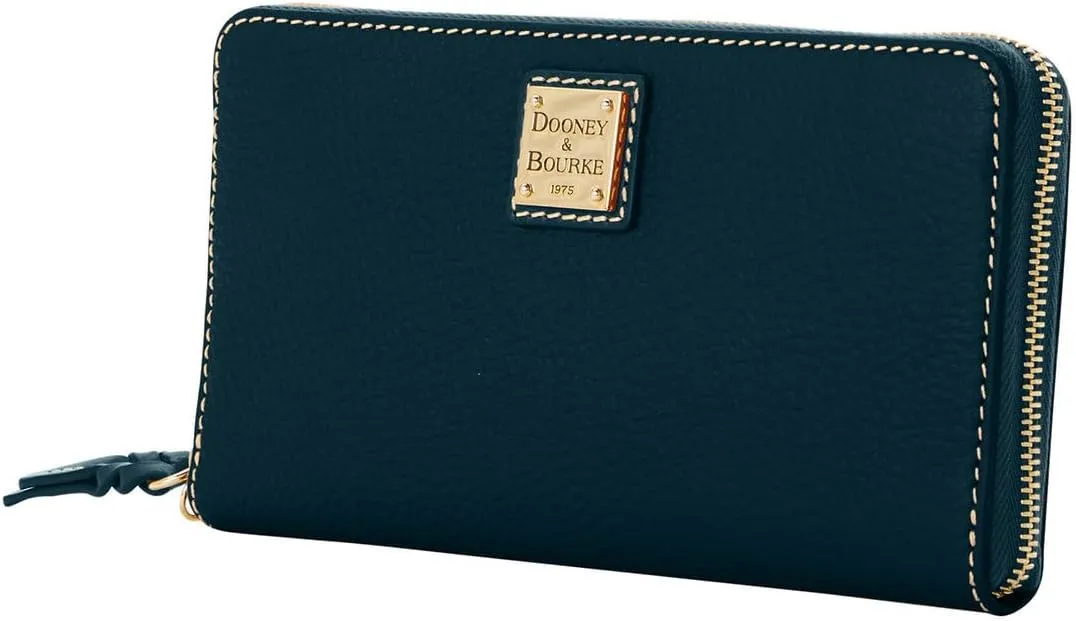 Dooney & Bourke Women's Large Zip Around Wristlet Crossbody in Pebble Grain Leather, with Detachable Shoulder Strap
