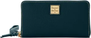 Dooney & Bourke Women's Large Zip Around Wristlet Crossbody in Pebble Grain Leather, with Detachable Shoulder Strap